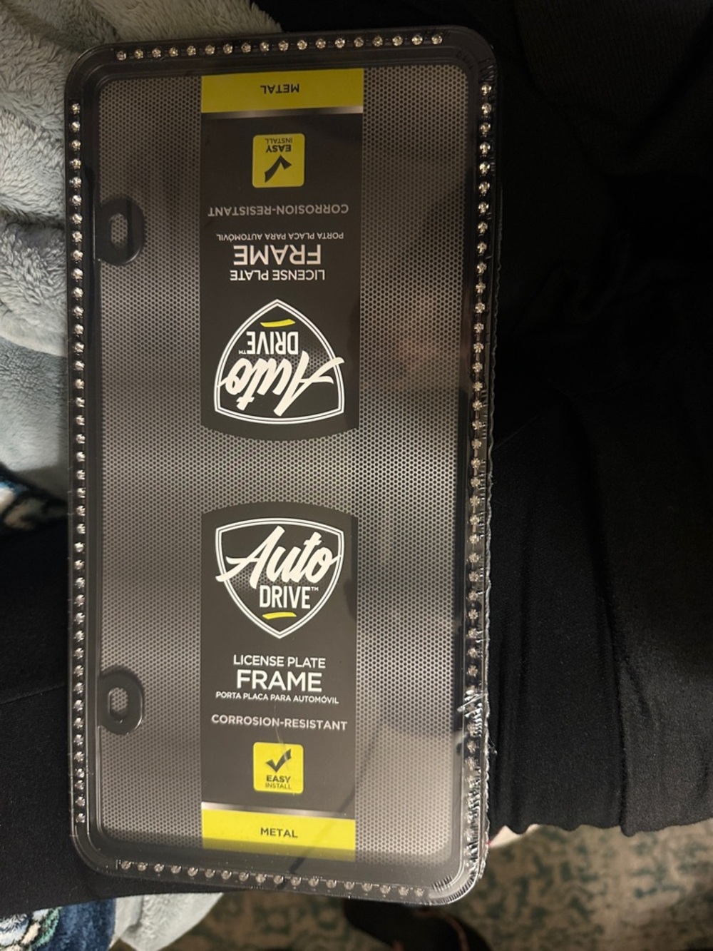 Auto Drive Metal License Plate Frame in Black